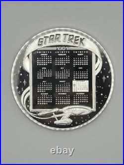 STAR TREK 25TH ANNIV SOLID STERLING SILVER MEDALLION 3? (5.695 ozT/177.2 g). 925 STAR TREK 25TH ANNIV SOLID STERLING SILVER MEDALLION 3? (5.695 ozT/177.2 g). 925