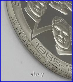 STAR TREK 25TH ANNIV SOLID STERLING SILVER MEDALLION 3? (5.695 ozT/177.2 g). 925