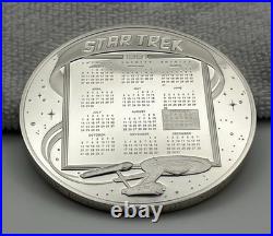 STAR TREK 25TH ANNIV SOLID STERLING SILVER MEDALLION 3? (5.695 ozT/177.2 g). 925