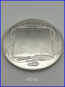 STAR TREK 25TH ANNIV SOLID STERLING SILVER MEDALLION 3? (5.695 ozT/177.2 g). 925