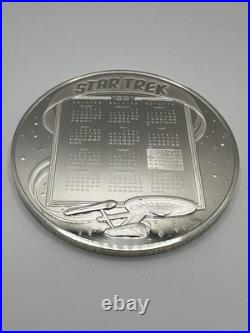 STAR TREK 25TH ANNIV SOLID STERLING SILVER MEDALLION 3? (5.695 ozT/177.2 g). 925 STAR TREK 25TH ANNIV SOLID STERLING SILVER MEDALLION 3? (5.695 ozT/177.2 g). 925
