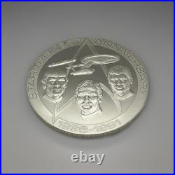 STAR TREK 25TH ANNIV SOLID STERLING SILVER MEDALLION 3? (5.695 ozT/177.2 g). 925