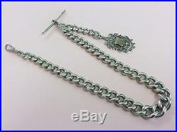 SUPER QUALITY HEAVY ANTIQUE SOLID STERLING SILVER ALBERT WATCH CHAIN 136g 1900