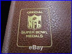 Scarce Set Official NFL Super Bowl Solid Silver Medals In Original Case