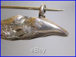 Scottish Antique Victorian Solid Silver Deer Hoof Brooch Kilt Pin