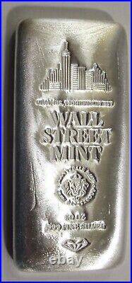 Scottsdale Wall Street 10 Troy Oz. Solid Silver Bar 999 Fine Cast Silver Bullion