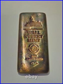 Scottsdale Wall Street 10 Troy Oz. Solid Silver Bar 999 Fine Cast Silver Bullion