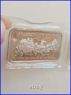 Sealed NWT Stagecoach 1 oz Troy. 999 Fine Solid Silver 1/4 Divisible Bar