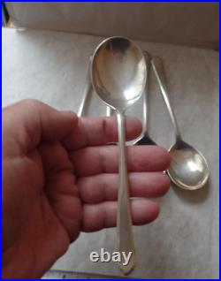 Set 5 Silver Soup Spoons Barker Brothers 1935. Finest Quality & Weight 10 Ounces