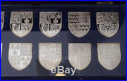 Set Danbury Mint Solid Silver The Royal Arms Shield Medallions Silver Jubilee