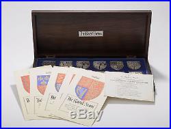 Set Danbury Mint Solid Silver The Royal Arms Shield Medallions Silver Jubilee