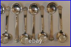 Set of 12 Brodrene Mylius 830S Fine Silver Bullion Spoons In Saga Pattern