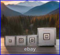 Set of 4 Geiger 20, 10, 5, 1 Gram Silver Square Bar. 999 Fine Sealed In Assay