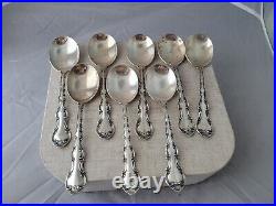 Set of 8 Gorham Strasbourg Sterling Silver Bullion Cream Soup Spoons 294.8g