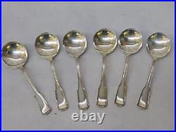 Set x 6 Chippendale Lincoln Pattern Sterling Silver Soup Spoons Frank Smith