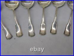Set x 6 Chippendale Lincoln Pattern Sterling Silver Soup Spoons Frank Smith
