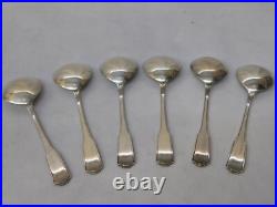 Set x 6 Chippendale Lincoln Pattern Sterling Silver Soup Spoons Frank Smith