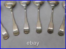 Set x 6 Chippendale Lincoln Pattern Sterling Silver Soup Spoons Frank Smith