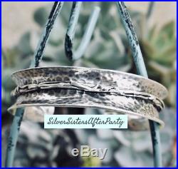 Silpada RARE B1684 Barbed Wire Sterling Silver Hammered Cuff Bracelet HTF Solid