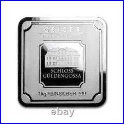 Silver 1 Kilo Geiger Edelmetalle Square Bar (Original)