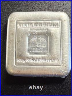 Silver 500 gram Geiger Edelmetalle Square Bar
