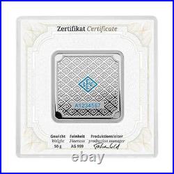 Silver 50 gm Geiger Edelmetalle Square Bar (Original) Silver 50 gm Geiger Edelmetalle Square Bar (Original)
