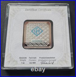 Silver Bar Geiger original 1 oz. 999 square in capsule