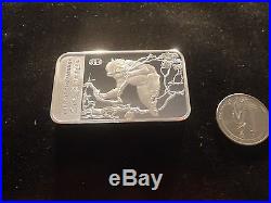 Silver Bullion Bar- Year Of The Monkey Thick- 5 Ounce. 999 Silver- 2016- Solid