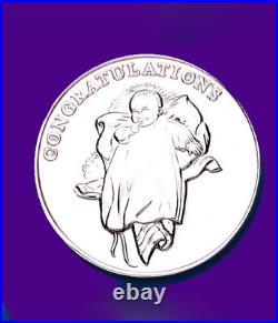 Silver Christening Newborn Coin Solid Hallmarked Sterling Silver Christening