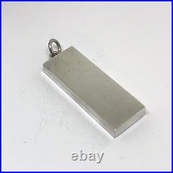 Silver Ingot Pendant 30.5g Bullion Ounce 1979 London Sterling Solid withbox