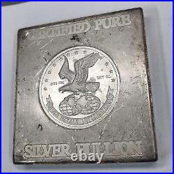 Silver Metals International 10 oz square silver bar #2 vintage, hard to find
