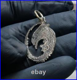 Silver aliens xenomorph pendant (Handmade) solid 925 silver