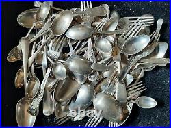 Silver cutlery, 3100 or 31 troy of sterling silver c1840-1940. Scrap collect