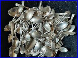 Silver cutlery, 3100 or 31 troy of sterling silver c1840-1940. Scrap collect
