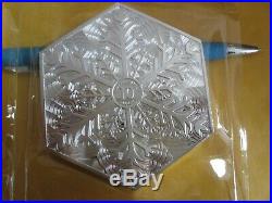 Snowflake Hexagon 10 oz. 999 Fine Solid Silver Bar Ingot