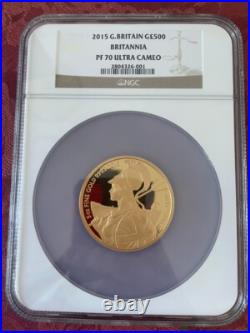 Solid 24ct gold 5oz Royal mint Britania coin FP70 2015 Solid 24ct gold 5oz Royal mint Britania coin FP70 2015