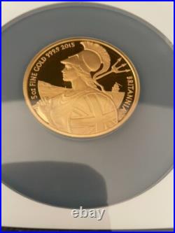 Solid 24ct gold 5oz Royal mint Britania coin FP70 2015 Solid 24ct gold 5oz Royal mint Britania coin FP70 2015