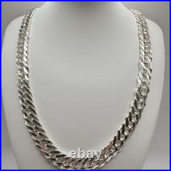 Solid 925 Silver 10mm Heavy Byzantine Men's Chain. 24in and 86g Hallmarked