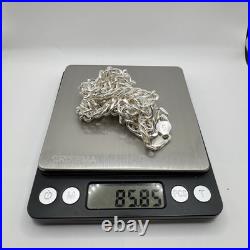 Solid 925 Silver 10mm Heavy Byzantine Men's Chain. 24in and 86g Hallmarked