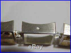 Solid 925 Silver & Smoky Quartz Modernist Bracelet Denmark N. E. FROM Unusual