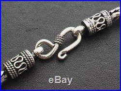 Solid 925 Sterling Silver Bali Chain, Byzantine Bracelets. Various Lengths & Sizes
