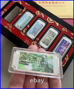 Solid 999 Fine Silver Ingots Set Of Five Pure Silver Collection Bars In Box