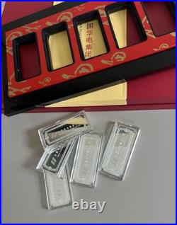 Solid 999 Fine Silver Ingots Set Of Five Pure Silver Collection Bars In Box