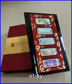 Solid 999 Fine Silver Ingots Set Of Five Pure Silver Collection Bars In Box