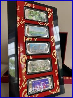 Solid 999 Fine Silver Ingots Set Of Five Pure Silver Collection Bars In Box