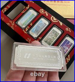 Solid 999 Fine Silver Ingots Set Of Five Pure Silver Collection Bars In Box