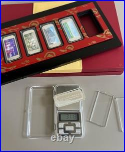 Solid 999 Fine Silver Ingots Set Of Five Pure Silver Collection Bars In Box