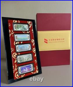 Solid 999 Fine Silver Ingots Set Of Five Pure Silver Collection Bars In Box