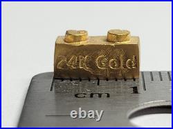 Solid Gold Lego Like Brick, 2 Grams 24k Gold, By KThorn SN 303