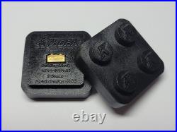 Solid Gold Lego Like Brick, 2 Grams 24k Gold, By KThorn SN 304